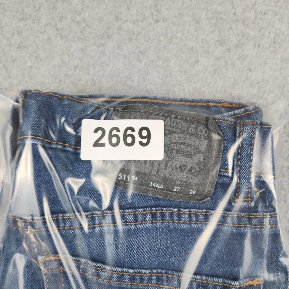 Levi's‎ 511 Jeans Boys 14 Blue Denim Medium Wash Performance Slim Straight Leg